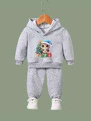 Girls Christmas Animal Pattern Sweatshirt Top Sweatpants Set