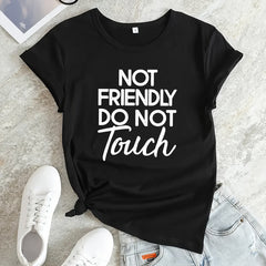 Letter Graphic Sports Round Neck T-shirt Women's Activewear