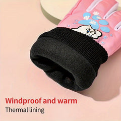 Children's Full Finger Skiing Gloves - Windproof & Waterproof