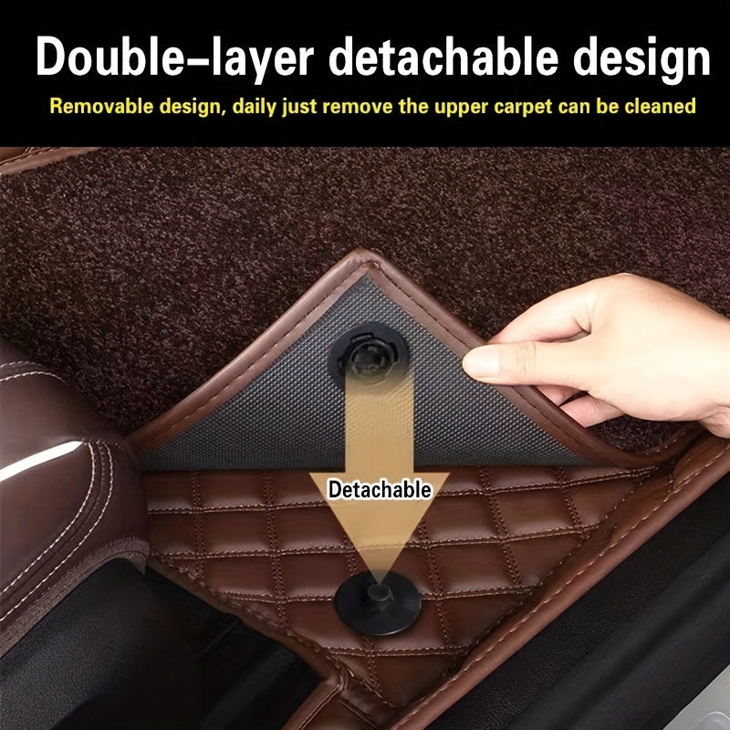 4pcs Universal Waterproof Car Foot Pads & Full Set Car Carpet