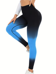 Ombre High Waist Yoga Pants Slim Fit Fitness Leggings