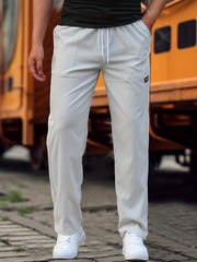 Men's Straight Leg Drawstring Work Pants Classic Waist Joggers