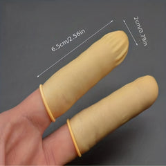 Latex Finger Cots Powder Free Beauty Tattoo Dust Beige Rub