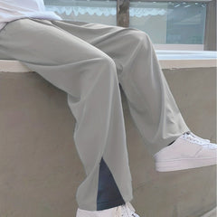 Men's Casual Solid Loose Fit Pants For Spring Summer