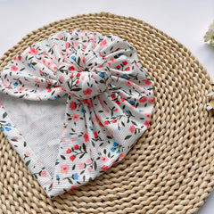 Spring Floral Striped Pullover Baby Hat