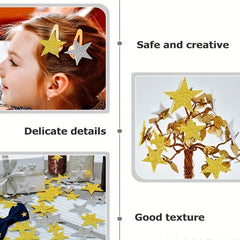 Golden & Silver Pentagram Foam Stickers for Crafts & Parties