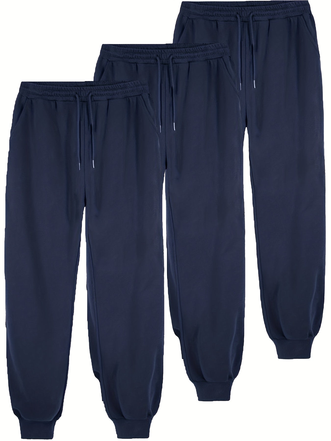 3pcs Men's Comfy Joggers Active Sweatpants Spring Fall Outdoor