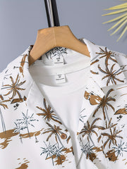 Coconut Tree Boys Full Print Casual Shirt Summer Outdoor