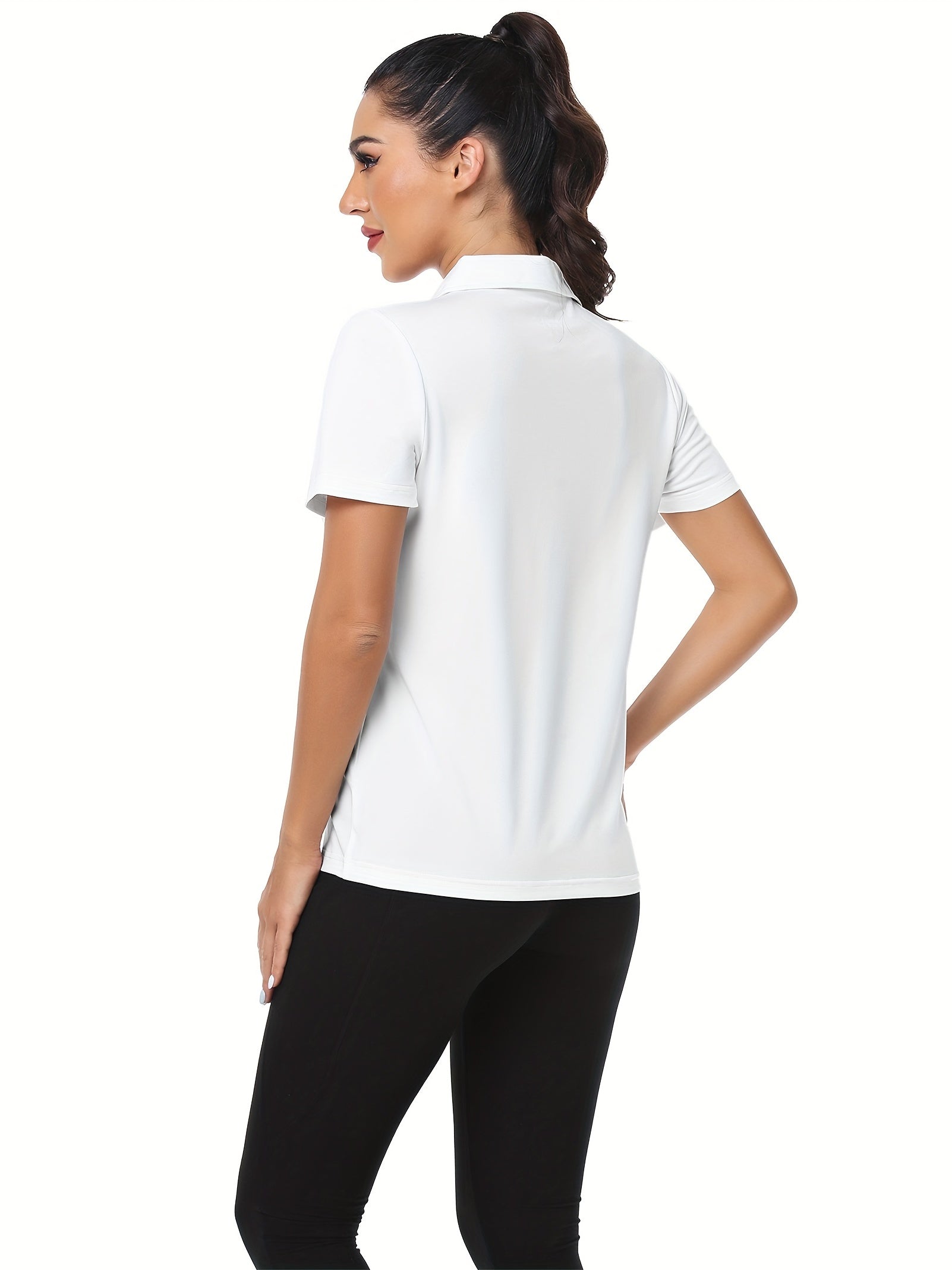 Women's Golf Polo Shirt Moisture Wicking V Neck Tennis Top