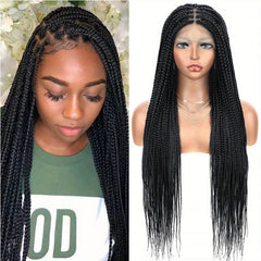 Double Lace Front Braided Wigs Knotless Cornrow Box Braids Wig with Baby Hair