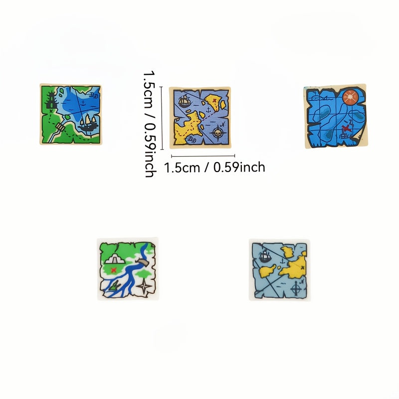 10pcs Brick Print Treasure Map Building Blocks Set