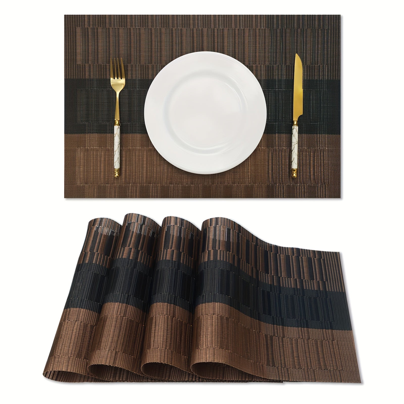 Square Placemats Set of 6 Non Slip Washable Table Mats