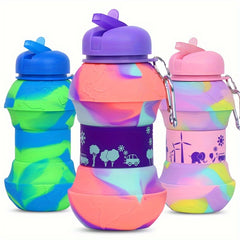 550ml Foldable Water Bottle Portable Leakproof Shatterproof for Outdoor Travel