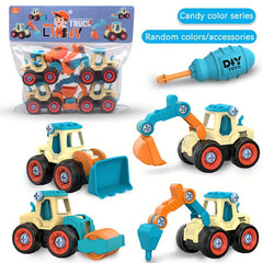 DIY Car Toy Nut Assembly Puzzle Sliding Excavation Disassembly