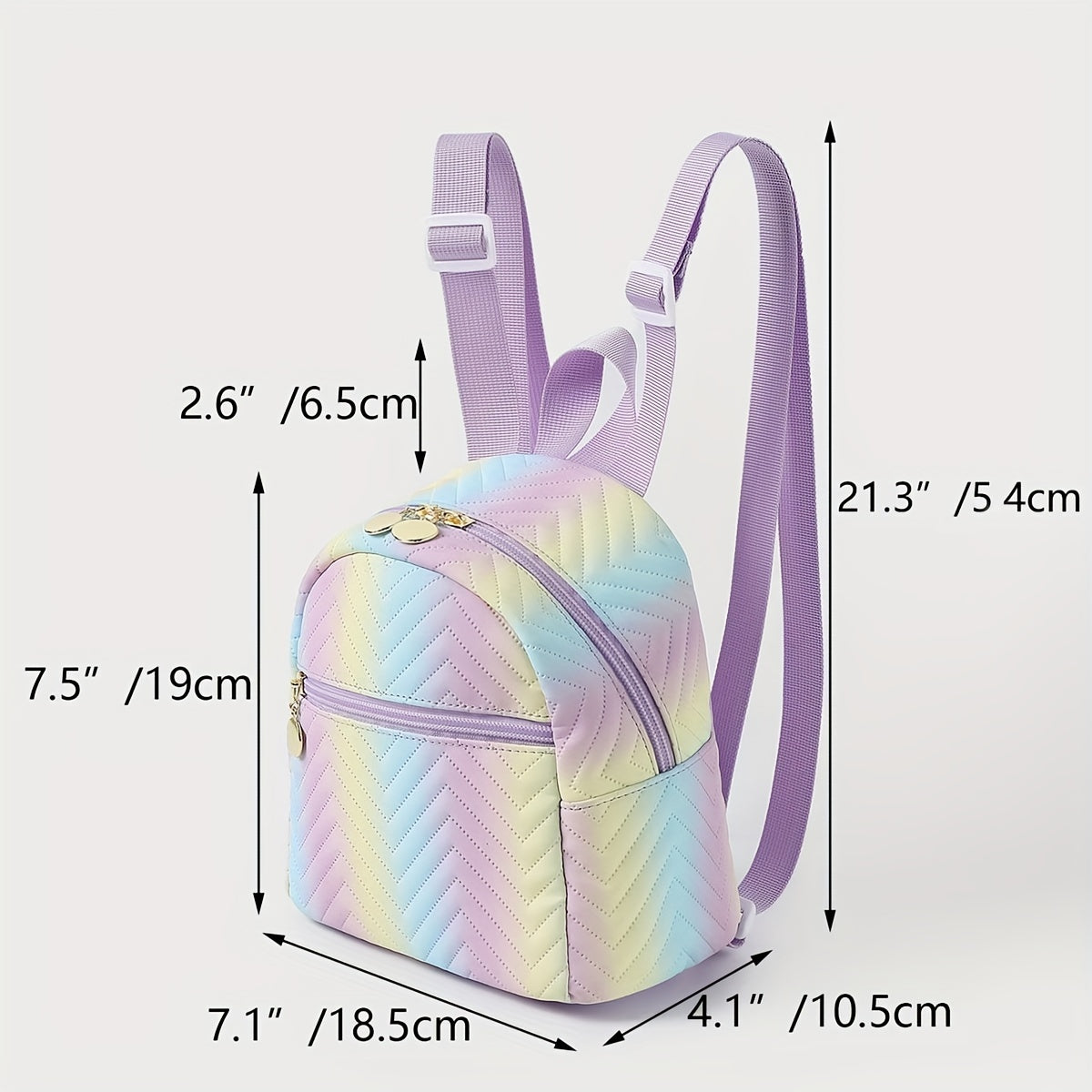 Children's Cartoon Rainbow Backpack Lightweight Waterproof PU Leather Schoolbag