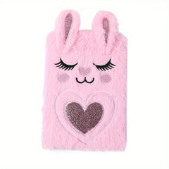 A5 Girl Embroidered Cartoon Plush Notebook Student Journal 160 Pages
