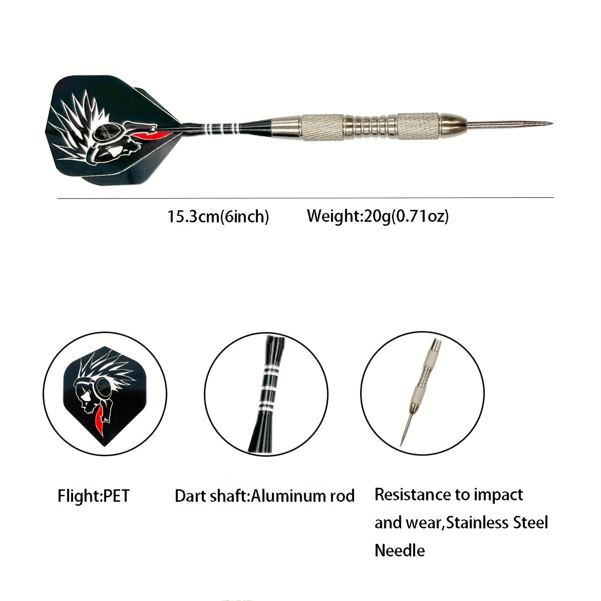 3 Packs Metal Competition Darts for Training