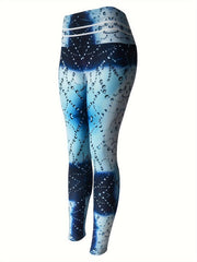 Block Print Fitness Yoga Pants High Stretch Running Workout Sports Leggings
