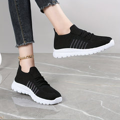 Women's Mesh Sports Shoes Lightweight Lace Up Running Sneakers