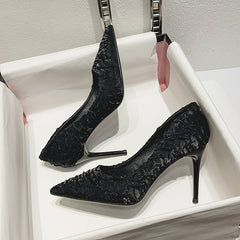 Point Toe Stiletto Heeled Pumps Women Work Shoes High Heels