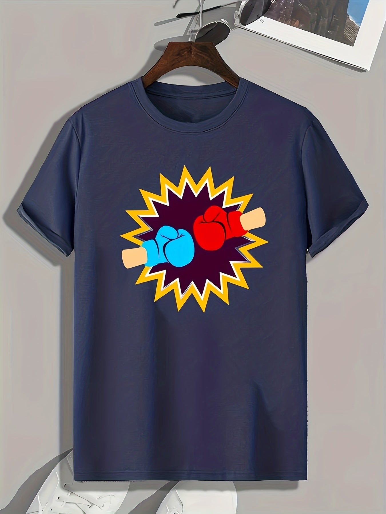 Fighters Pattern Print Men's Comfy Sports T-shirt Graphic Tee