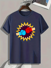 Fighters Pattern Print Men's Comfy Sports T-shirt Graphic Tee