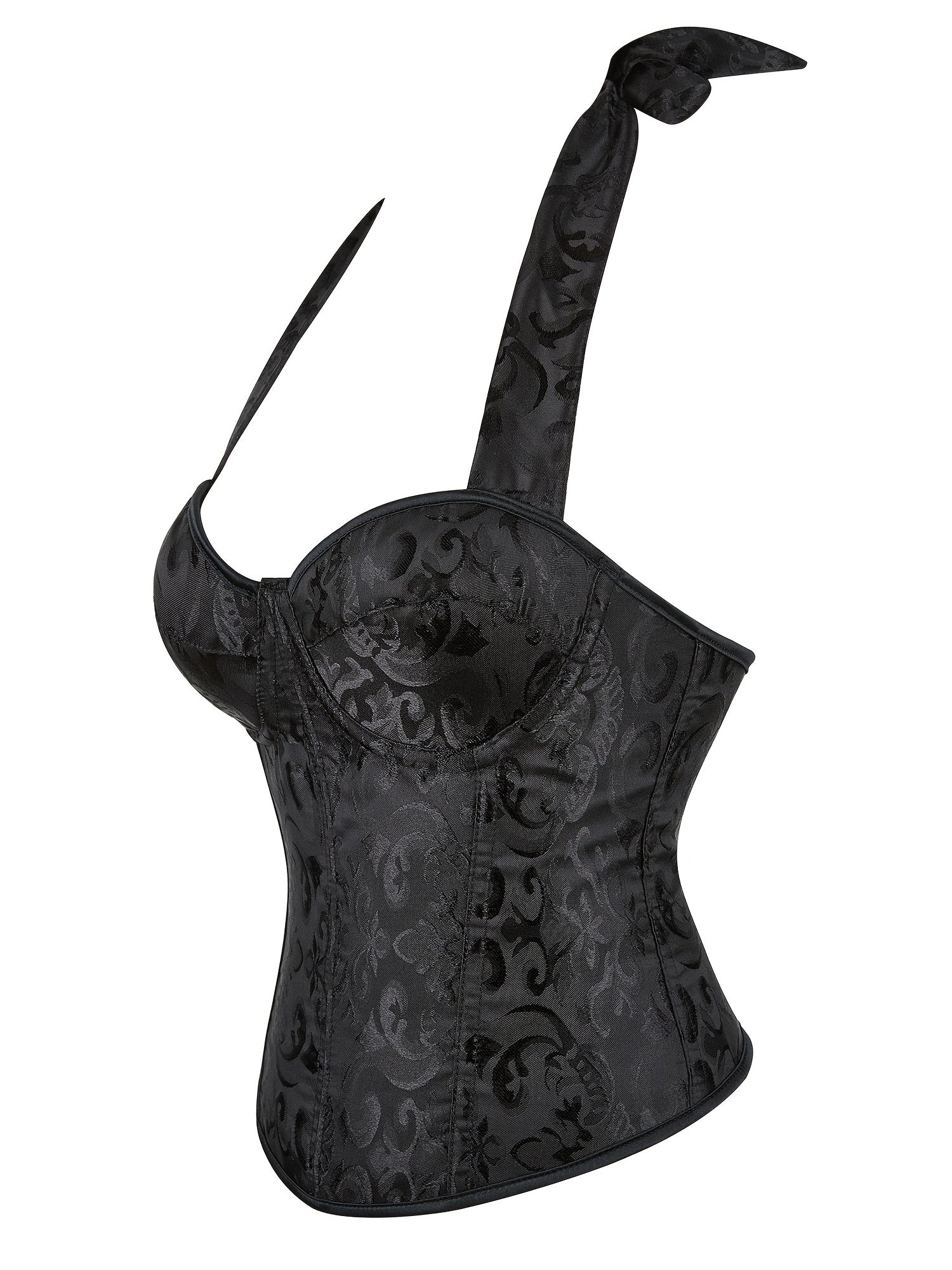 Floral Bustier Halter Top Backless Crop Top