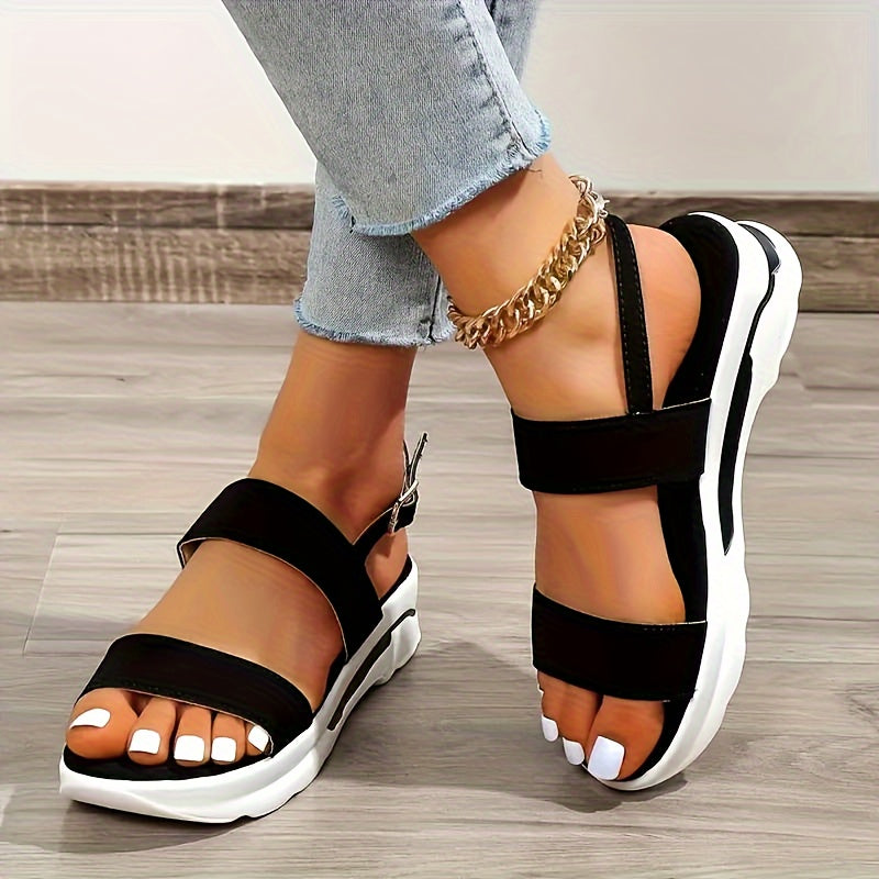 Open Toe Thick Sole Platform Casual Sandals Slip On Comfortable Summer Sandals