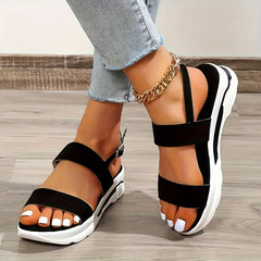 Open Toe Thick Sole Platform Casual Sandals Slip On Comfortable Summer Sandals