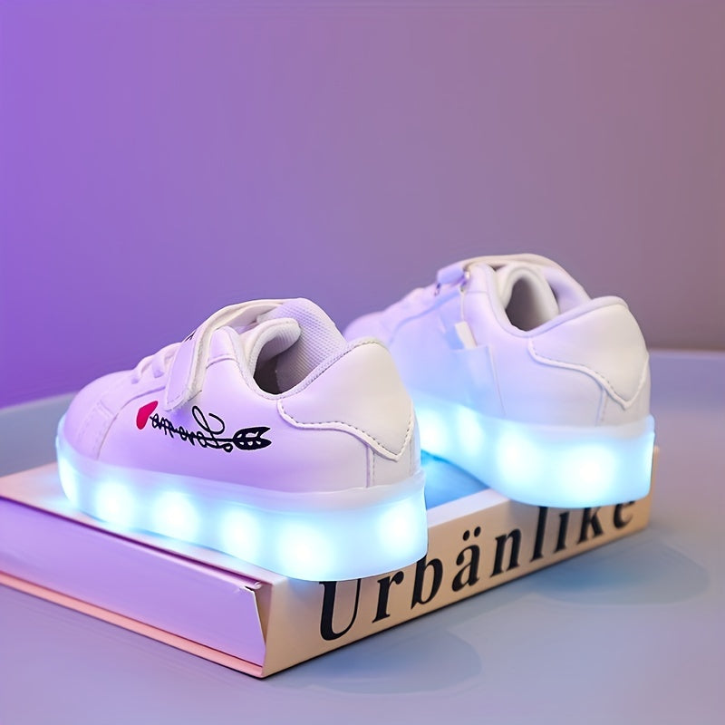 Boy's LED Light Up Skate Shoes USB Charing Non Slip Sneakers