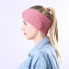 Knit Headbands Ear Warmers Elastic Turban Head Wraps Solid Hair Band