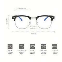 Women's Semi Rimless Light Blocking Glasses Frame