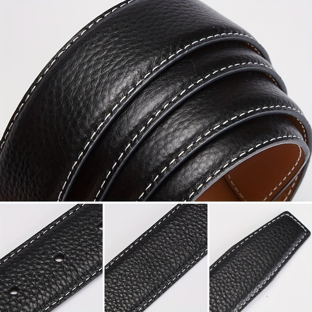 Men's Reversible Genuine Leather Belt with Single Prong Buckle