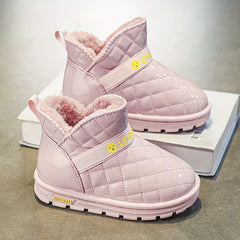 Warm Girls Snow Boots Soft Plus Fleece Outdoor Winter Hiking