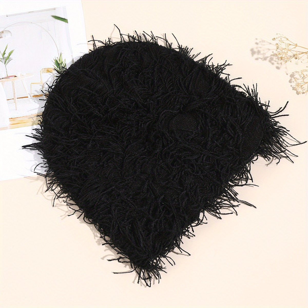 Unisex Tassel Balaclava Hip Hop Knitted Beanie Cap Candy Y2K Skull Hat
