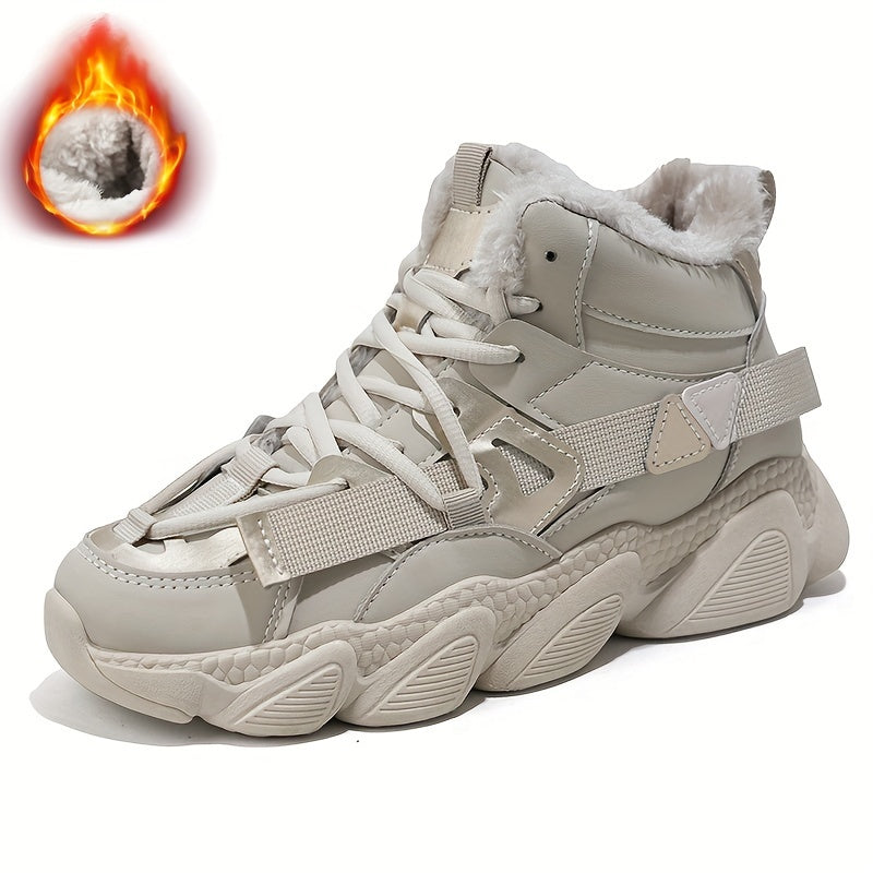 Women's Lace Up Snow Boots Thick Bottom Warm Casual Shoes