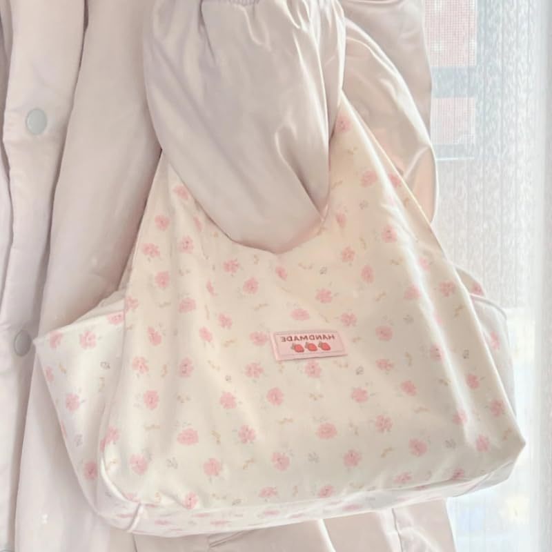 Floral Nylon Lunch Bag for Women Insulated Durable Versatile