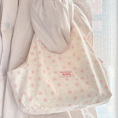 Floral Nylon Lunch Bag for Women Insulated Durable Versatile