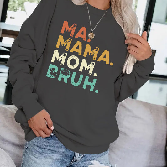 Letter Print Pullover Sweatshirt for Women