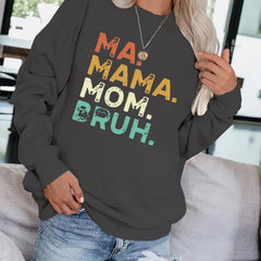 Letter Print Pullover Sweatshirt for Women