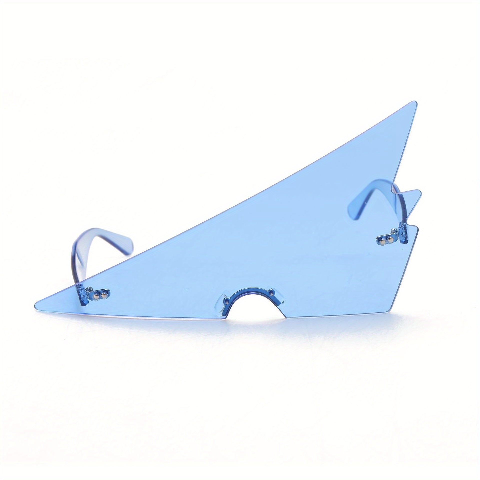Y2K Rimless Triangle Sunglasses Candy One piece Beach Party Glasses UV400