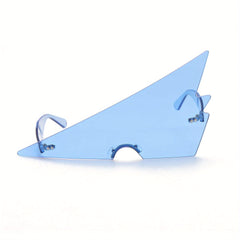 Y2K Rimless Triangle Sunglasses Candy One piece Beach Party Glasses UV400