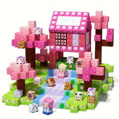 100pcs Magnetic Building Blocks Sakura World Set Magnetic Puzzle Sakura Tree Mag