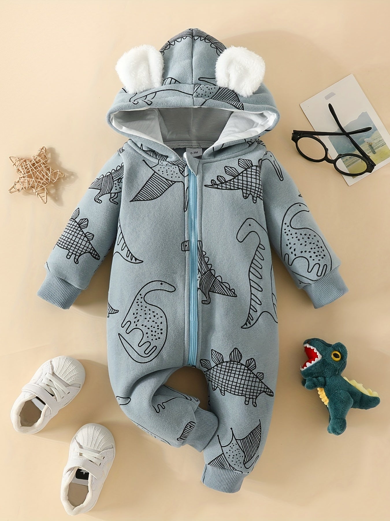 Baby Bowknot Hooded Sweatshirt Romper Zipper Outwear Christmas Gift