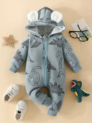 Baby Bowknot Hooded Sweatshirt Romper Zipper Outwear Christmas Gift