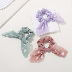 6PCS Daisy Floral Hair Tie Bow Knot Hair Rope Hair Accessory
