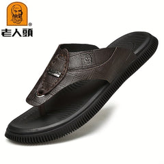 LAORENTOU Men's Wear-resistant Flip Flops Quick Drying Thong Sandals