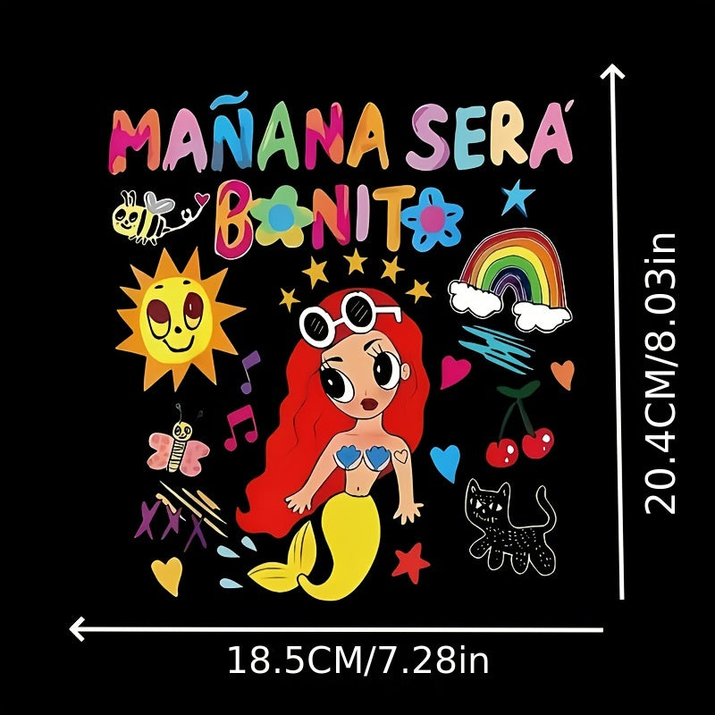 Mermaid Iron On Heat Transfer Decal for T Shirts Hoodies Backpacks