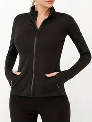 Women's Yoga Jacket Full Zip with Thumb Holes