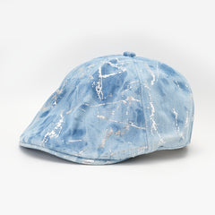 Cotton Hot Stamping Denim Beret Painter Hat Lightweight Cap